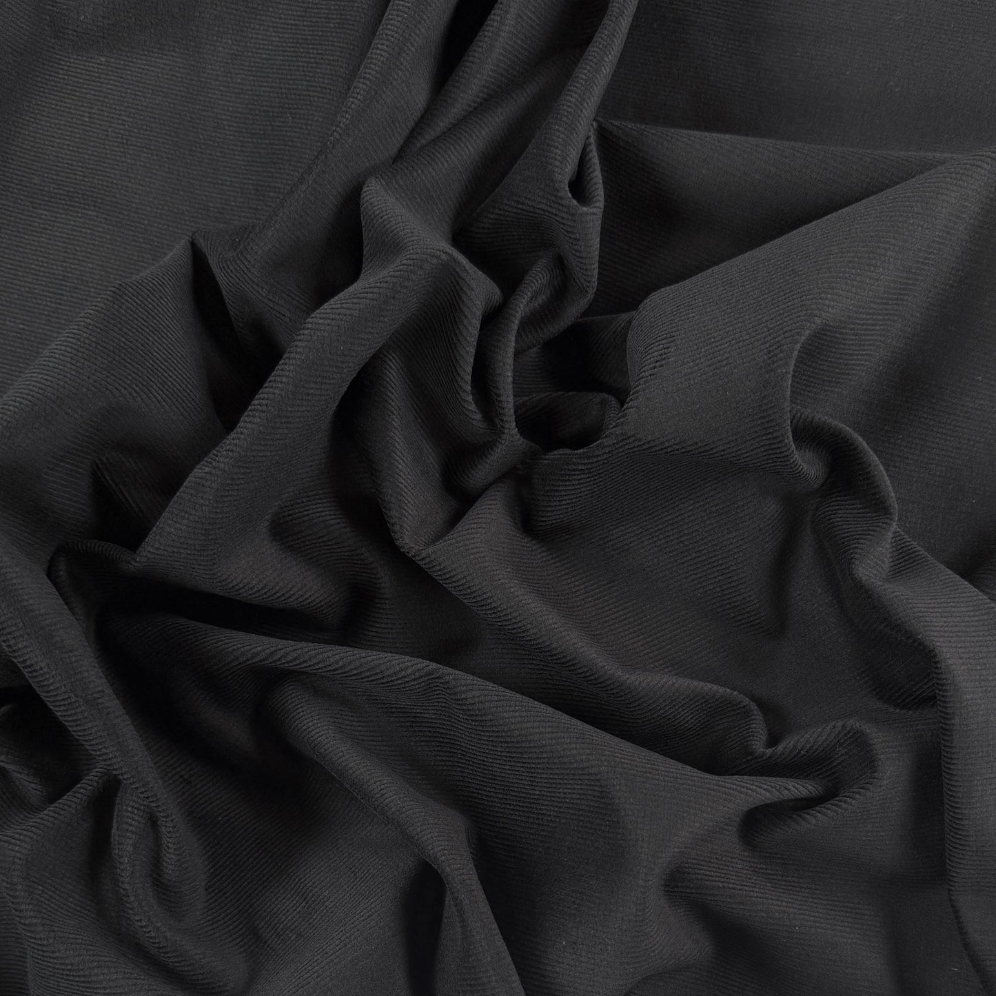Fine Cotton Stretch Corduroy 16 Whale - Black