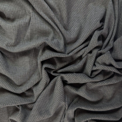 Bamboo Rib Knit - Dark Heather Grey