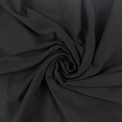 22" Remnant - Rayon Polyester Rib Knit - Black - Deadstock