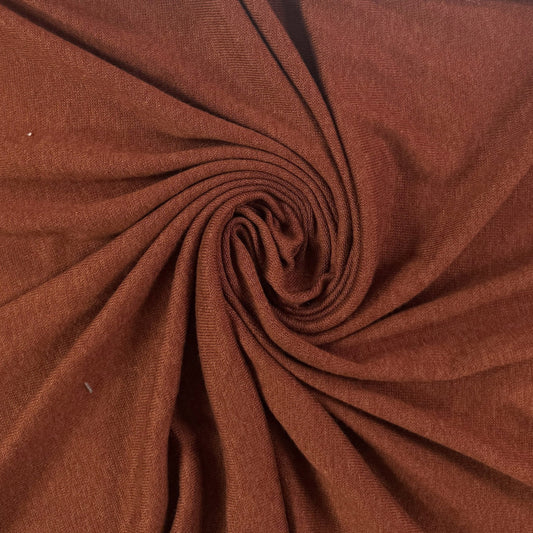 Rayon Cotton Sweater Knit - Dark Rust - Deadstock