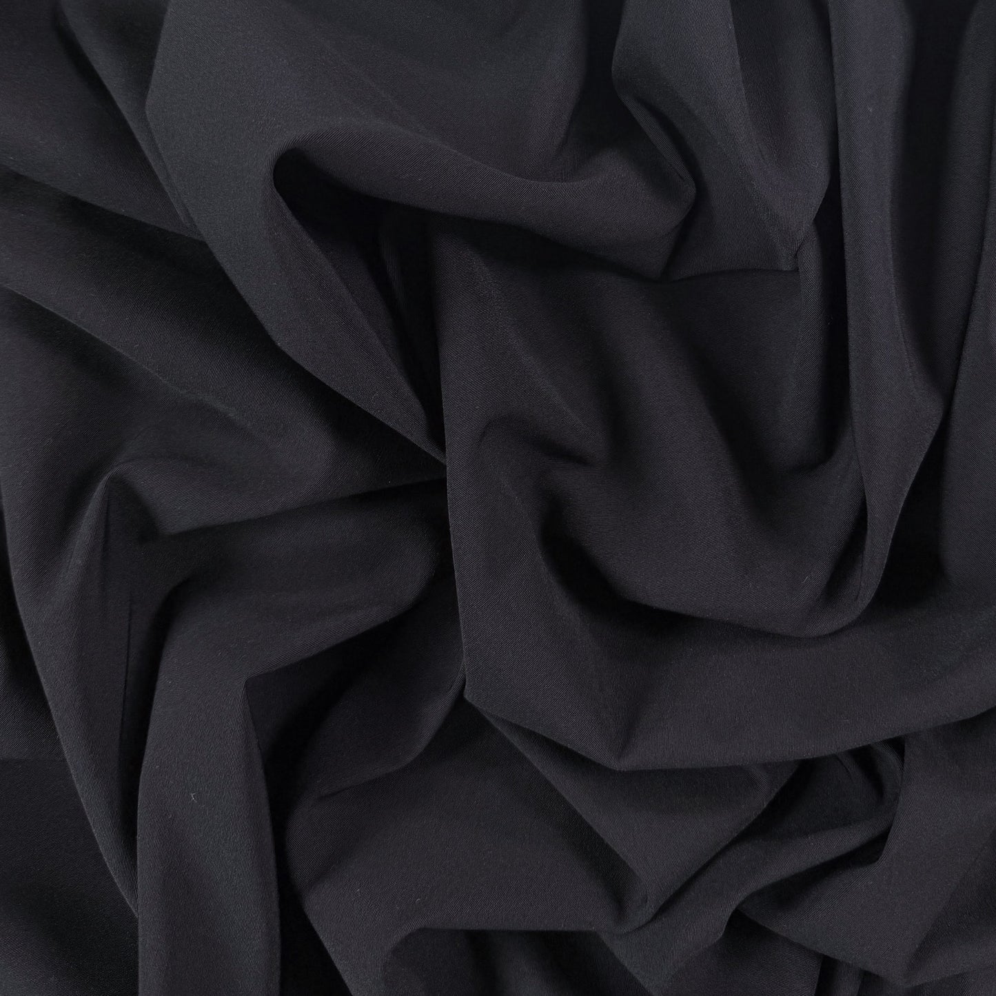 Stretch Rayon - Darkest Navy  - Deadstock