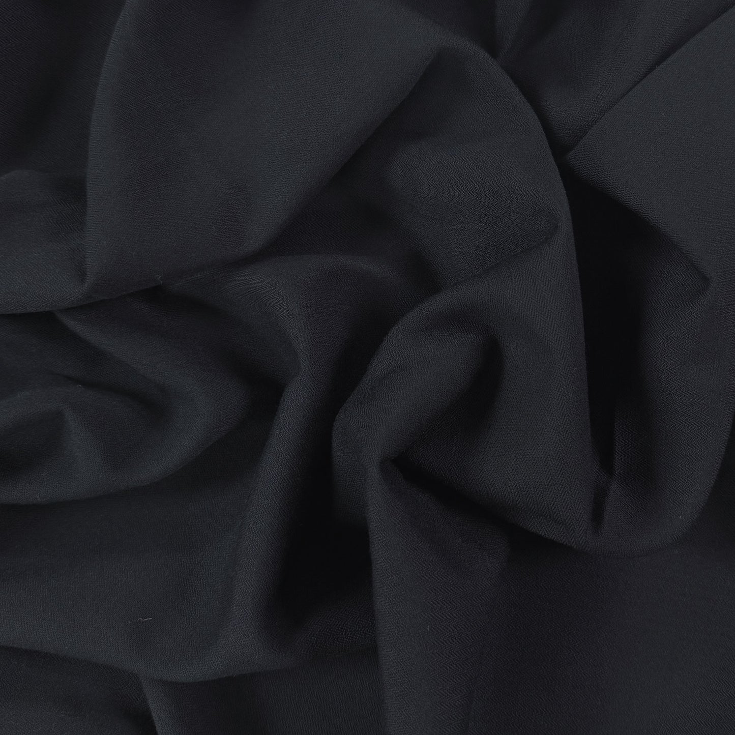 Wool Polyester Herringbone Twill - Dark Navy - Deadstock