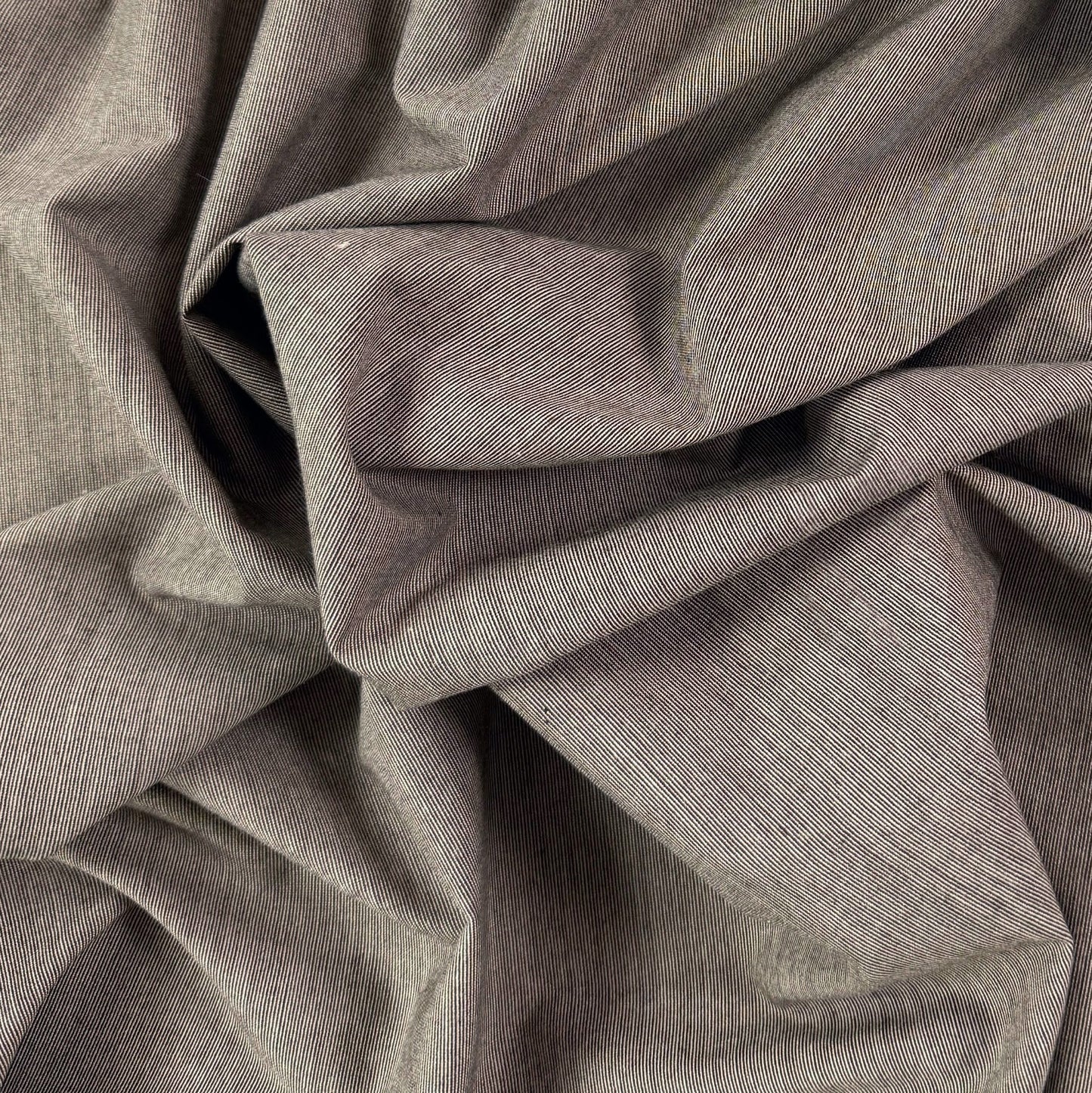 Yarn Dyed Stretch Cotton Micro stripe - Black & Ivory- Deadstock