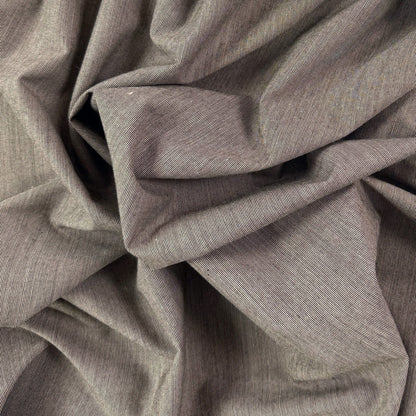 Yarn Dyed Stretch Cotton Micro stripe - Black & Ivory- Deadstock