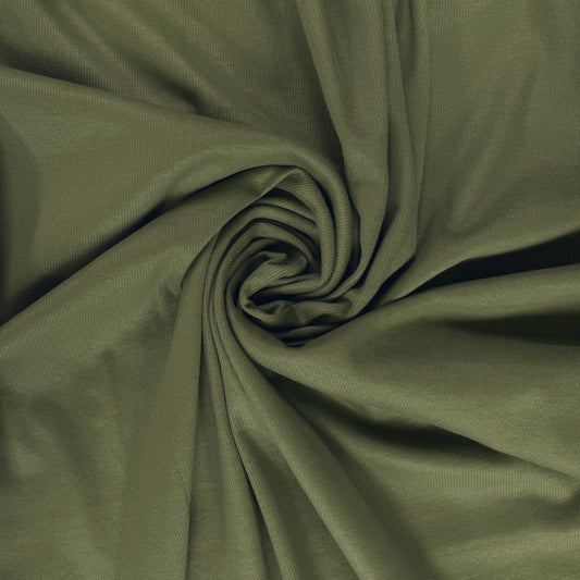 Recycled Cotton Rib Knit  - Seaweed