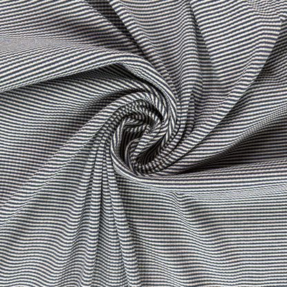 39" Remnant - Knit Cotton - Navy & Ivory Stripe - Film Studio Deadstock