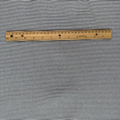 39" Remnant - Knit Cotton - Navy & Ivory Stripe - Film Studio Deadstock