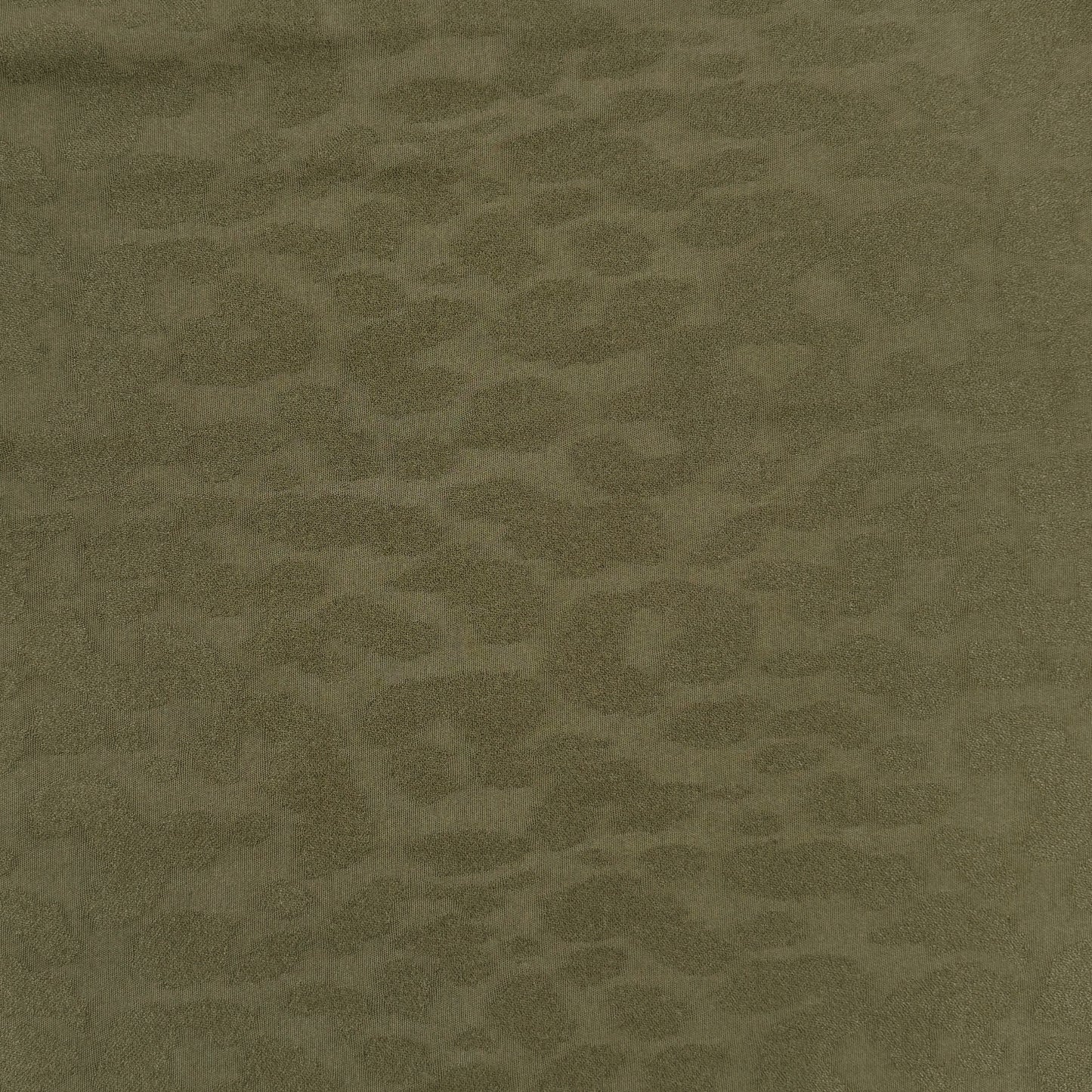 Viscose Rayon Jacquard  - Subtle Leopard Emboss - Olive