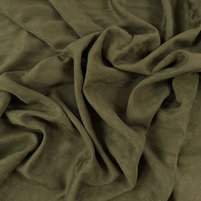 Viscose Rayon Jacquard  - Subtle Leopard Emboss - Olive