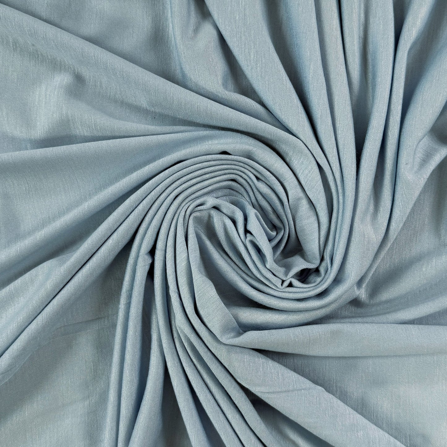 Organic Cotton Bamboo Slub Jersey - Baby Blue  - Deadstock