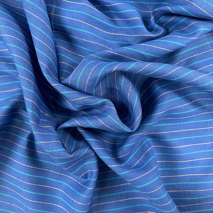 Yarn Dyed 100% Linen Stripe - Blue