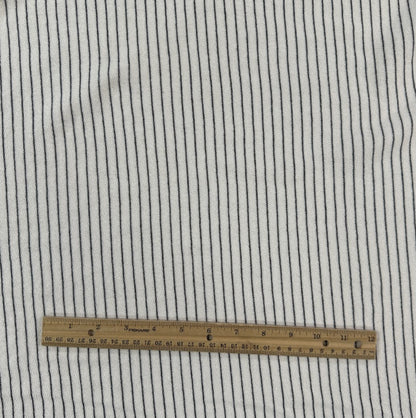 27" Remnant - Organic Cotton French Terry Stripes - White & Grey - Local Deadstock