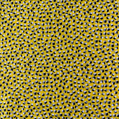 Stretch Cotton - Yellow Geometric Cubes - Film Studio Deadstock