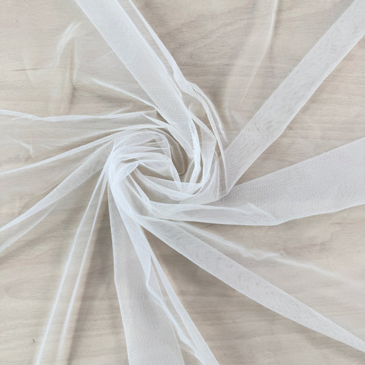 Stretch Tulle - White - Deadstock