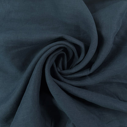 Sandwashed 100% Linen - Navy Blue