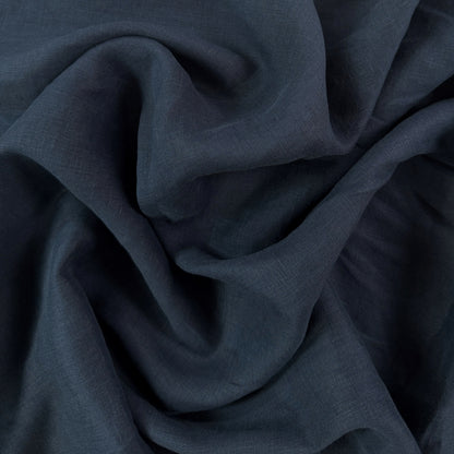 Sandwashed 100% Linen - Navy Blue