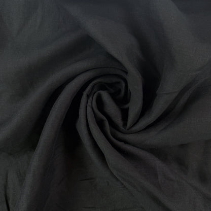 Sandwashed 100% Linen - Black