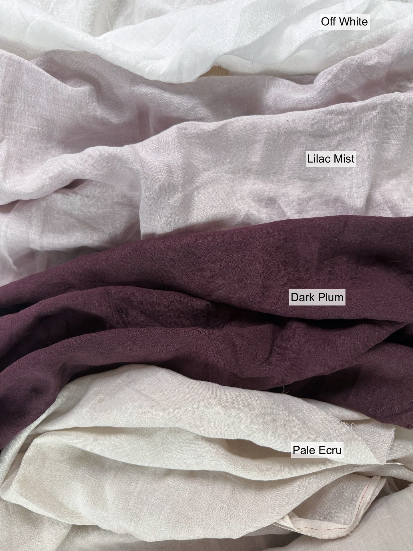 Sandwashed 100% Linen - Pale Ecru