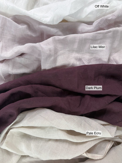 Sandwashed 100% Linen - Dark Plum