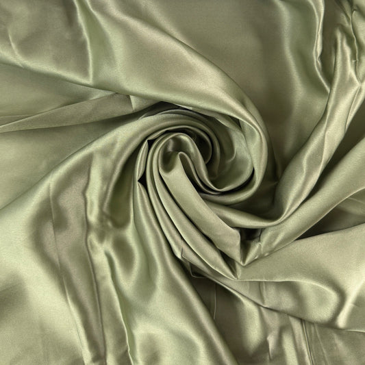 Mulberry Silk Charmeuse - Willow Green - 19mm