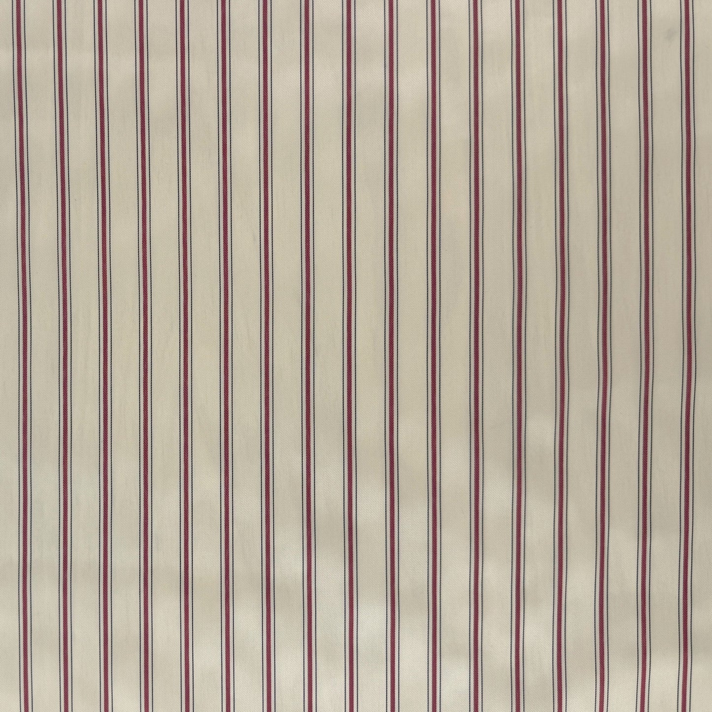 Polyester Lining - Ivory & Red Stripe - Deadstock