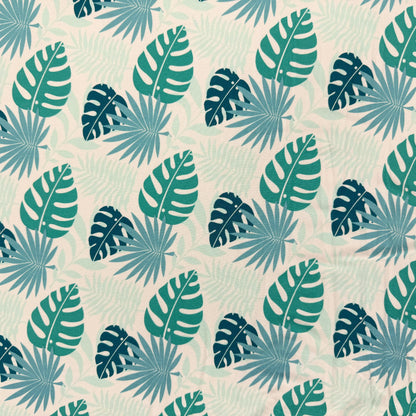 Bamboo Stretch Jersey Knit - Monstera Leaves - Deadstock - 250gsm - 67"