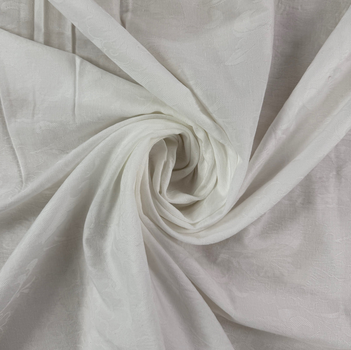 Cotton Brocade - White  - Deadstock