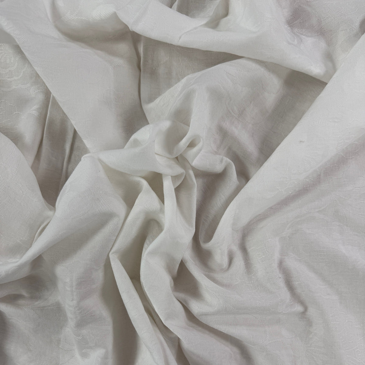 Cotton Brocade - White  - Deadstock