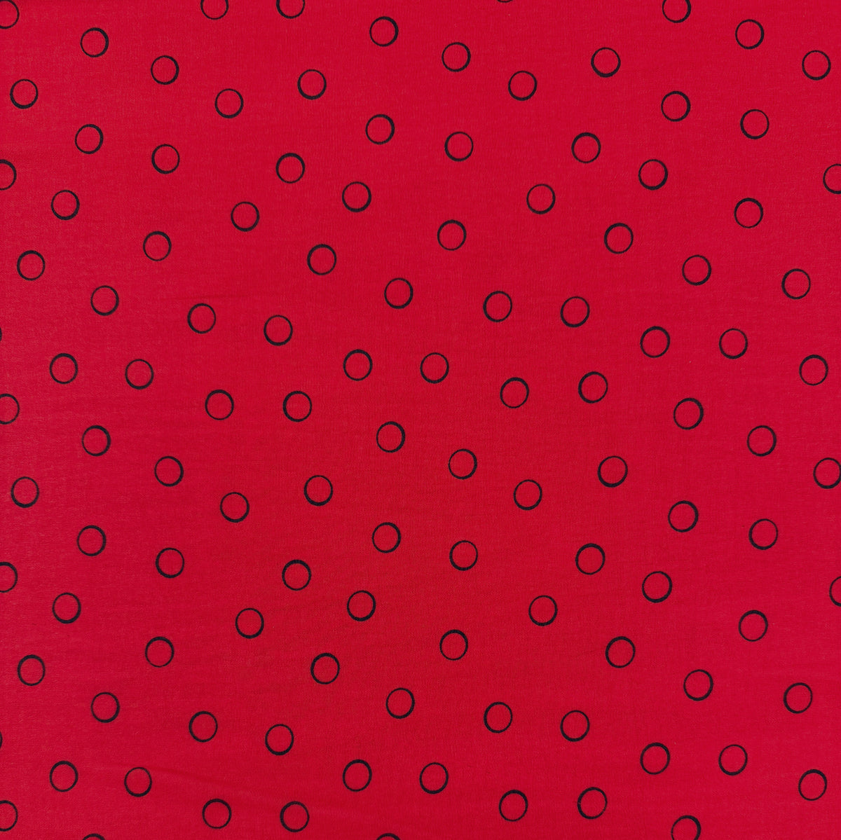 Polyester Crepe - Red & Black Circles - Deadstock
