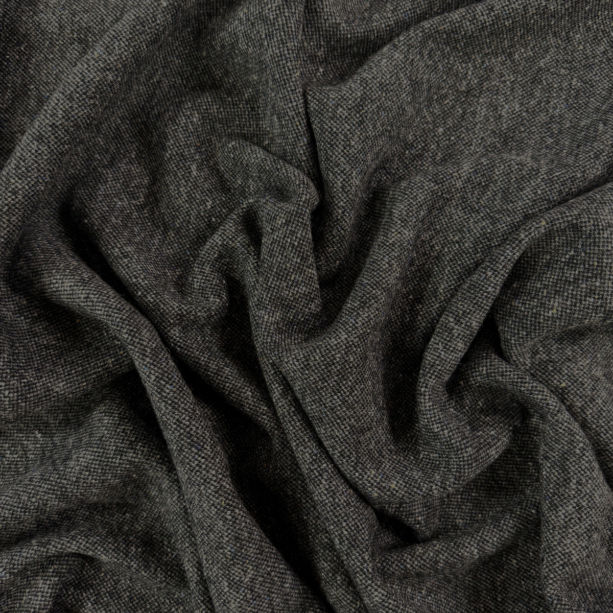 Virgin Wool and Silk Mélange Sweater Knit - Grey - Italy Designer Deadstock