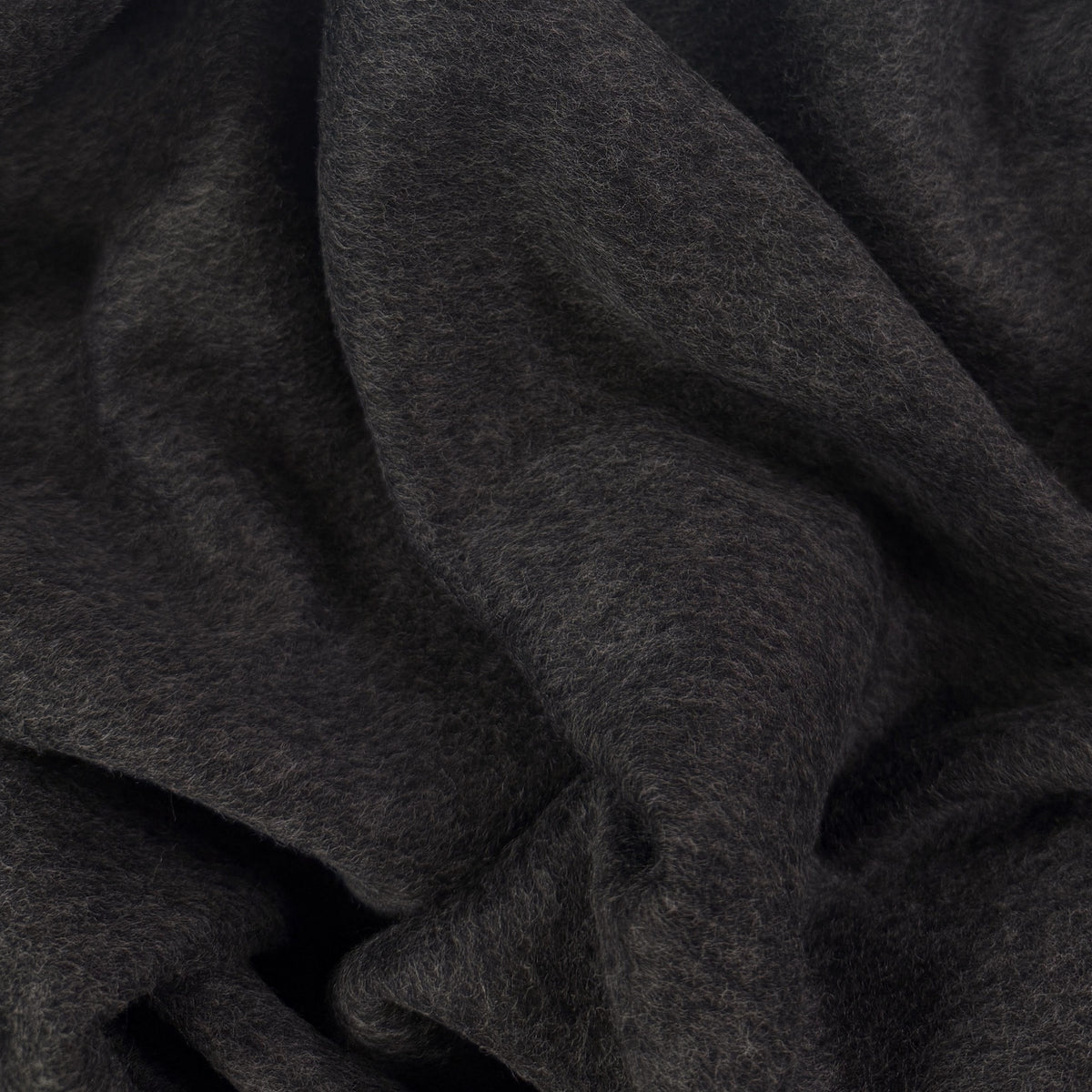 Reversible Ultrasoft Brush Mohair Wool Coating - Navy & Grey - Designer Deadstock