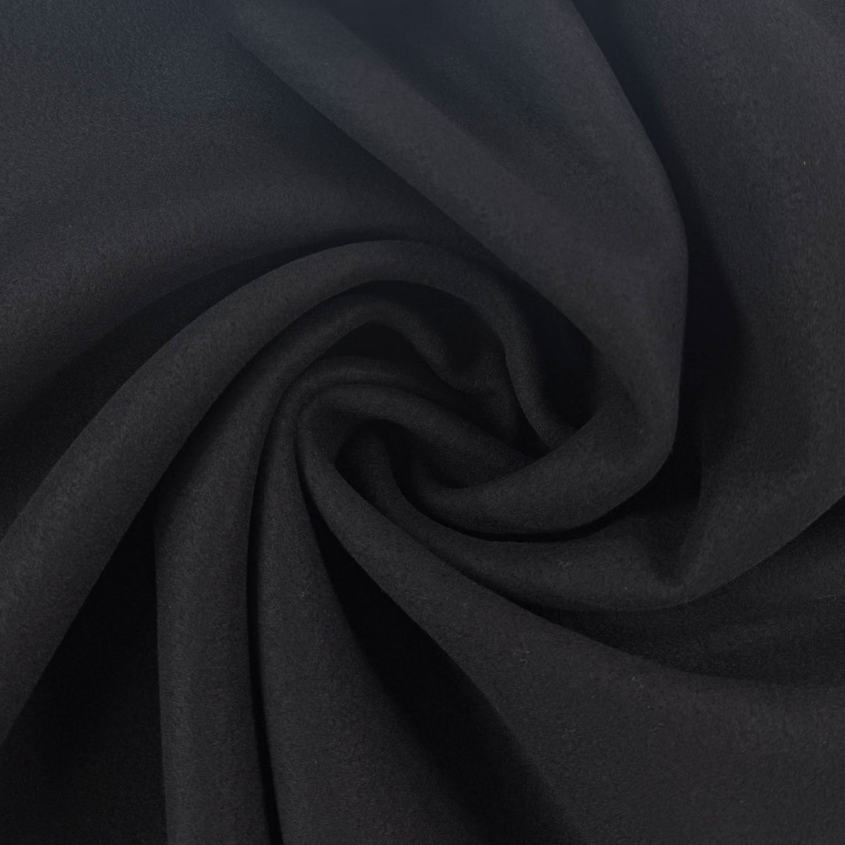 100% Cashmere Double Cloth Splittable Coating - Black - Designer Deadstock - Made in Italy