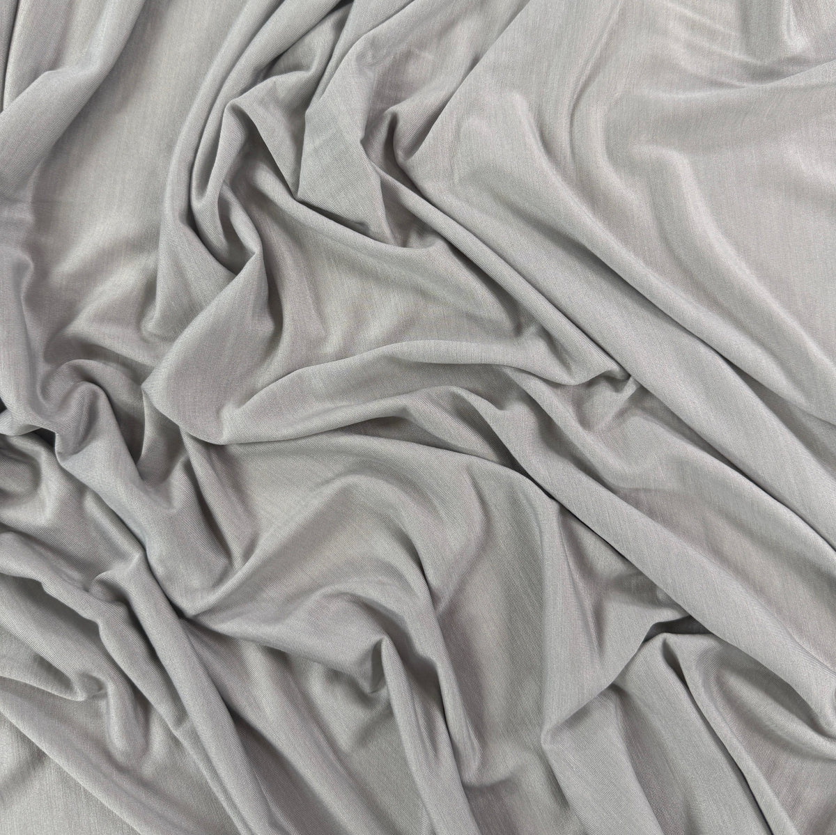 Virgin Wool & Silk Jersey - Light Grey - Designer Deadstock