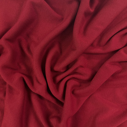 Bamboo Cotton Cloud 2x2 Rib Knit - Deep Red