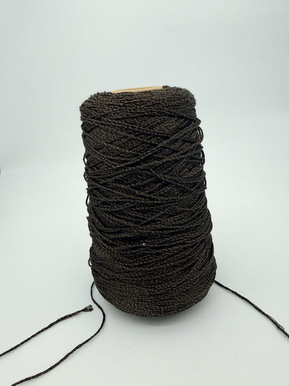 100% Silk - Deadstock Yarn - Made in Italy -  Olive Brown  - Fingering / Sport Weight  - 262g cone