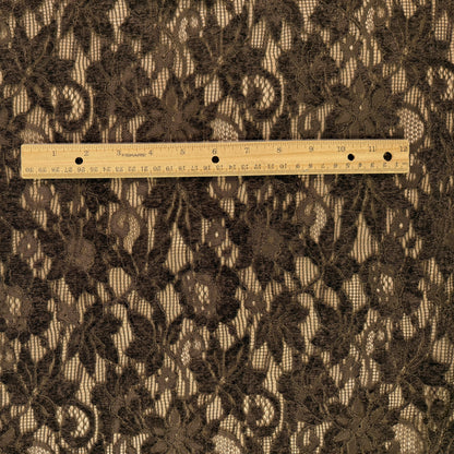 Stretch Chenille Lace - Chocolate Brown