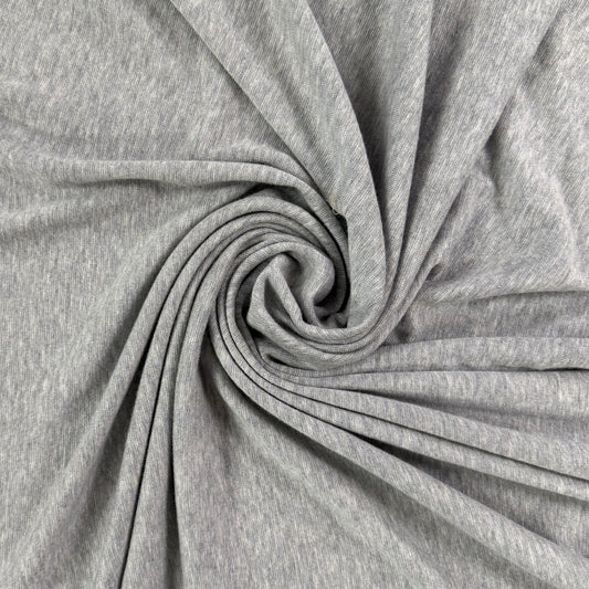 Merino Bamboo Sweater Rib Knit - Light Heathered Grey