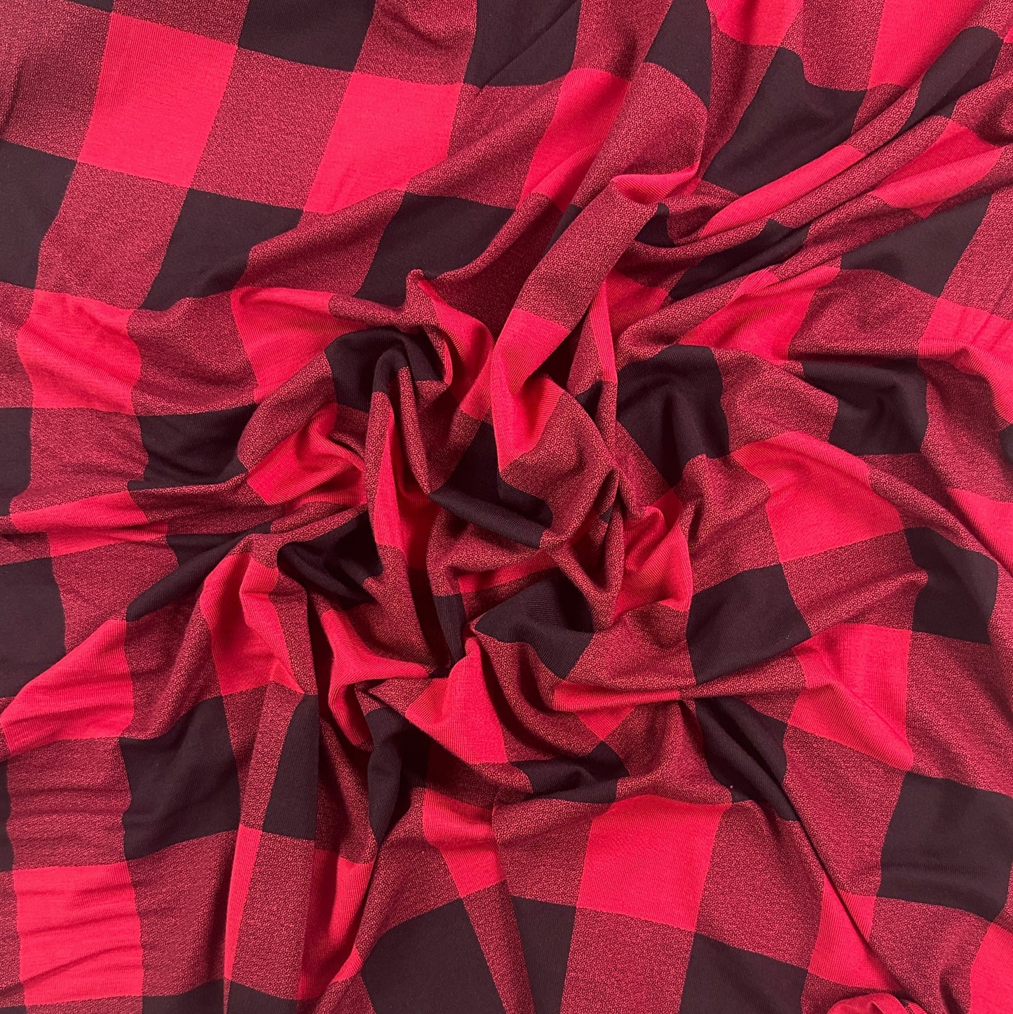 Bamboo Jersey - Red Buffalo Plaid