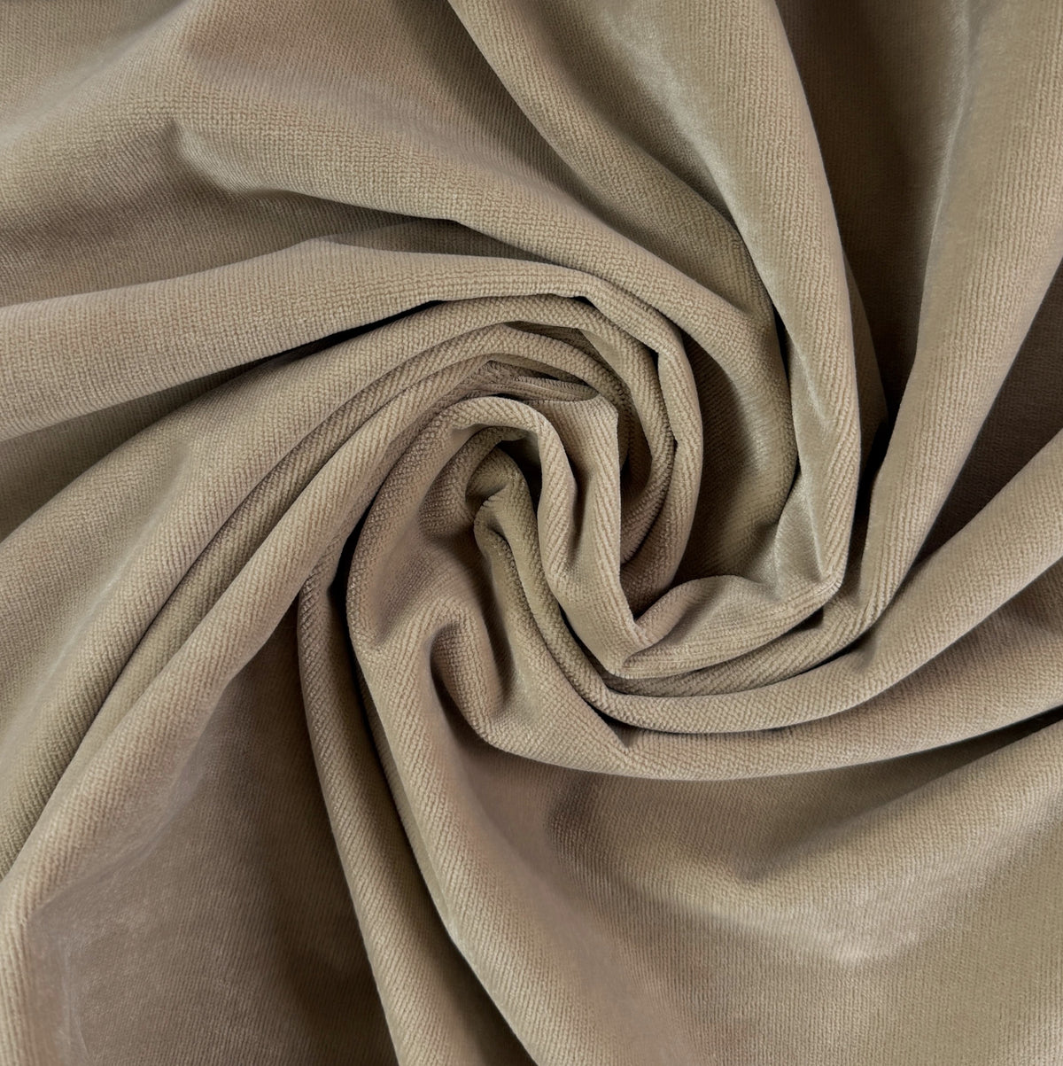 Heavy Polyester Velvet  - Upholstery Grade - Taupe - Deadstock