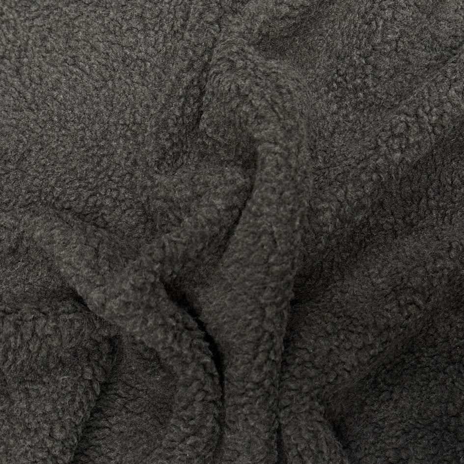 Sherpa Teddy Fabric - Charcoal - Deadstock Fabric