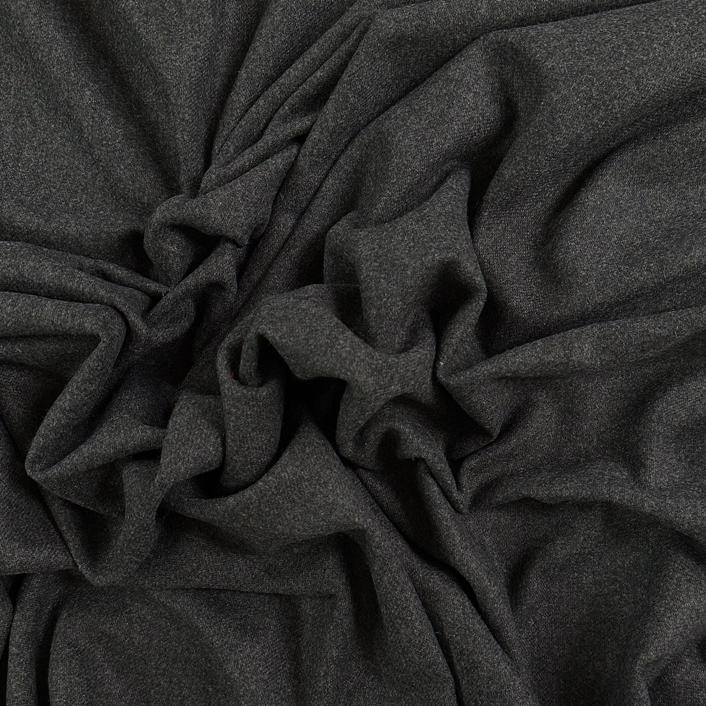 Charcoal Wool Mid Weight Fabric  - Deadstock