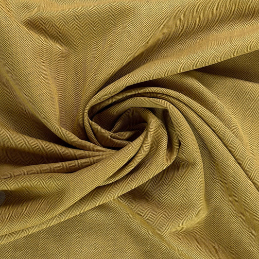 Yarn Dyed Herringbone Cotton Twill - Mustard - Deadstock