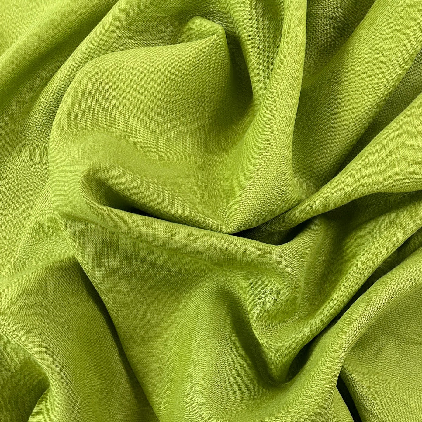 Linen Fabric - Green - Deadstock