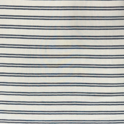 Stripes - White & Navy  - Yarn Dyed Linen Blend