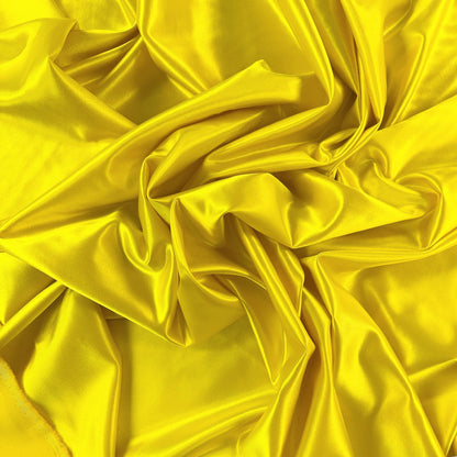 Lemon Yellow - Silk & Wool Crepe Satin - Designer Deadstock