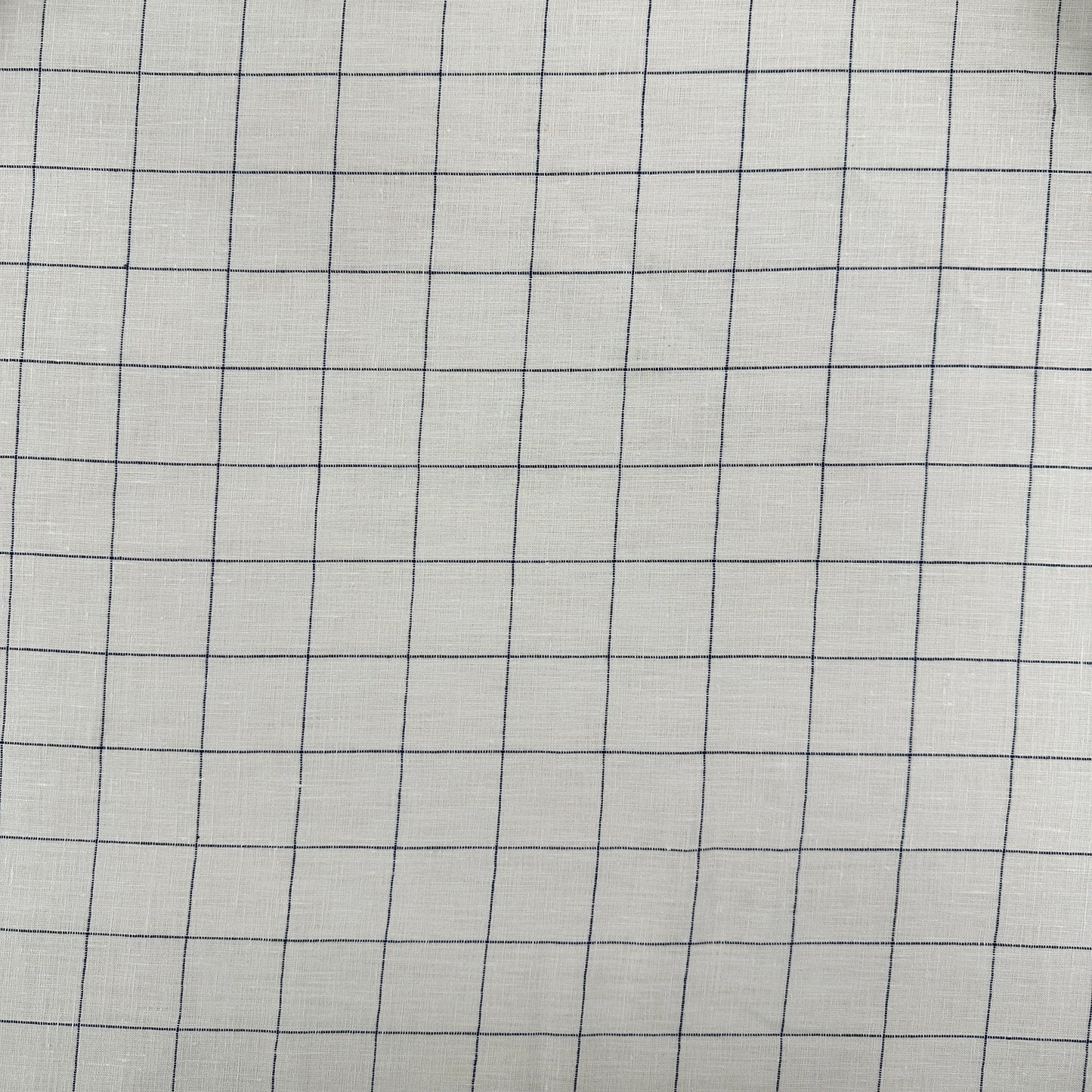 Mistral Yarn Dyed Linen Check - White & Ink
