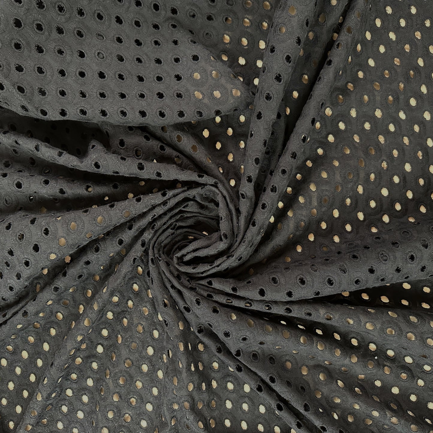 Alice - Black - Cotton Eyelet Embroidery