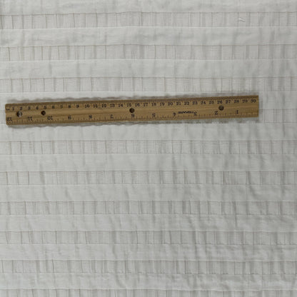 Pleated Stripe Cotton on Organza Base - Off White - Film Studio Deadstock