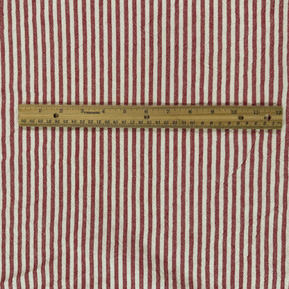 Yarn Dyed Red & White - Organic Cotton Stripe