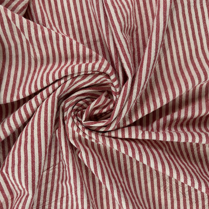 Yarn Dyed Red & White - Organic Cotton Stripe